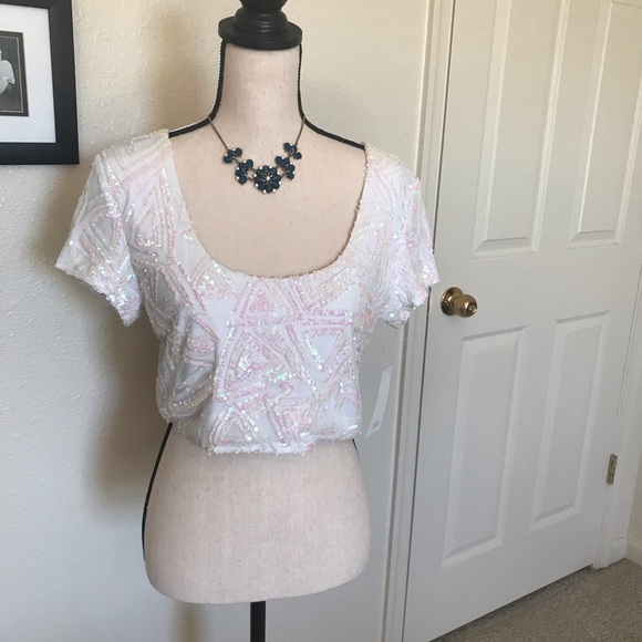 Sequin Crop Top - Picture 1 of 4